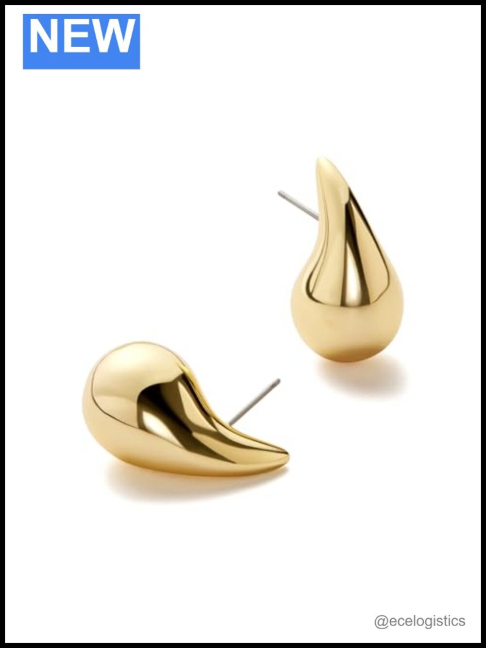 14K Gold Plated Teardrop Drop Earrings Hypoallergenic Water Resistant Tarnish